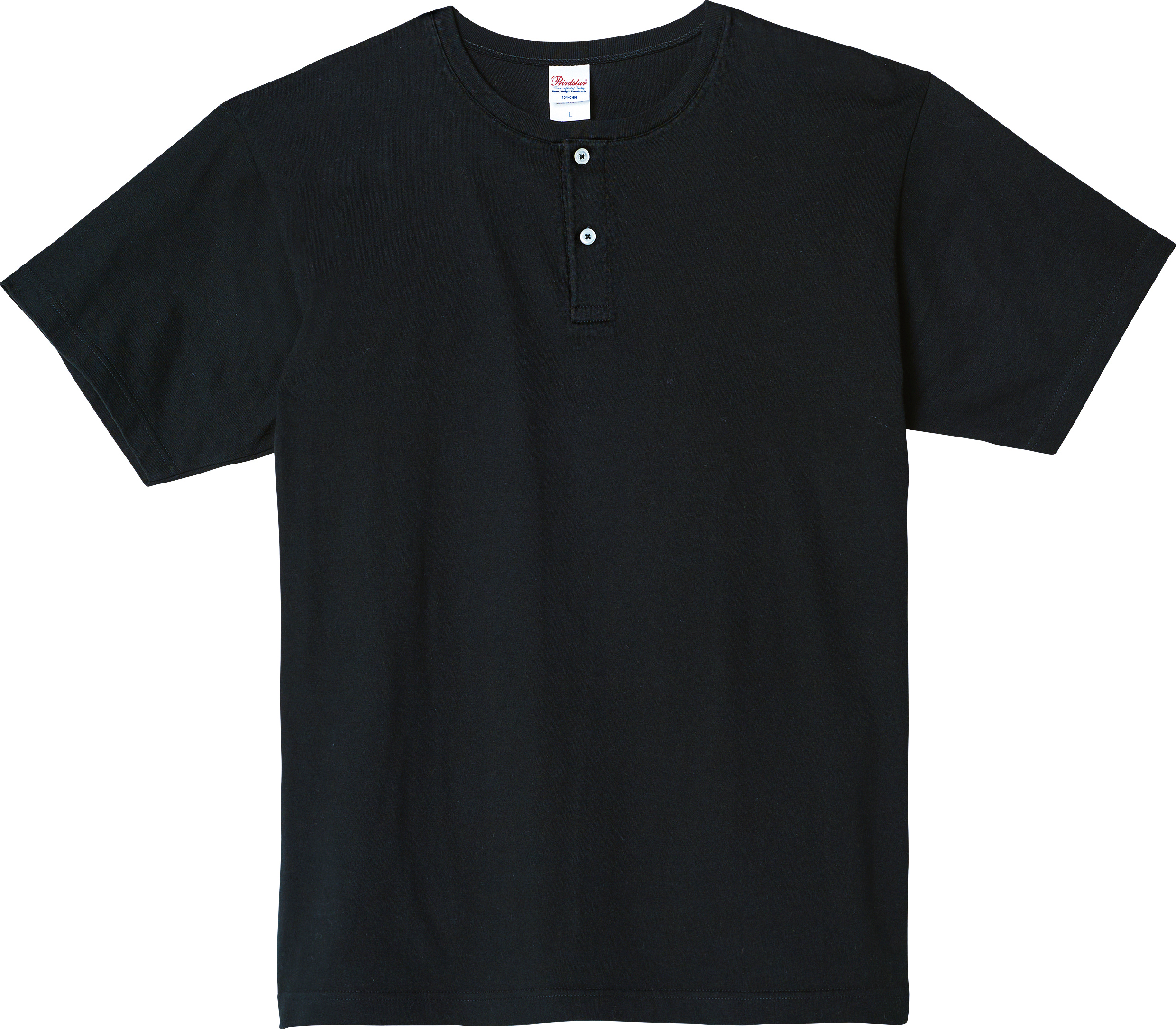 00104-CHN 5.6オンス ヘビーウェイトヘンリーネックTシャツ