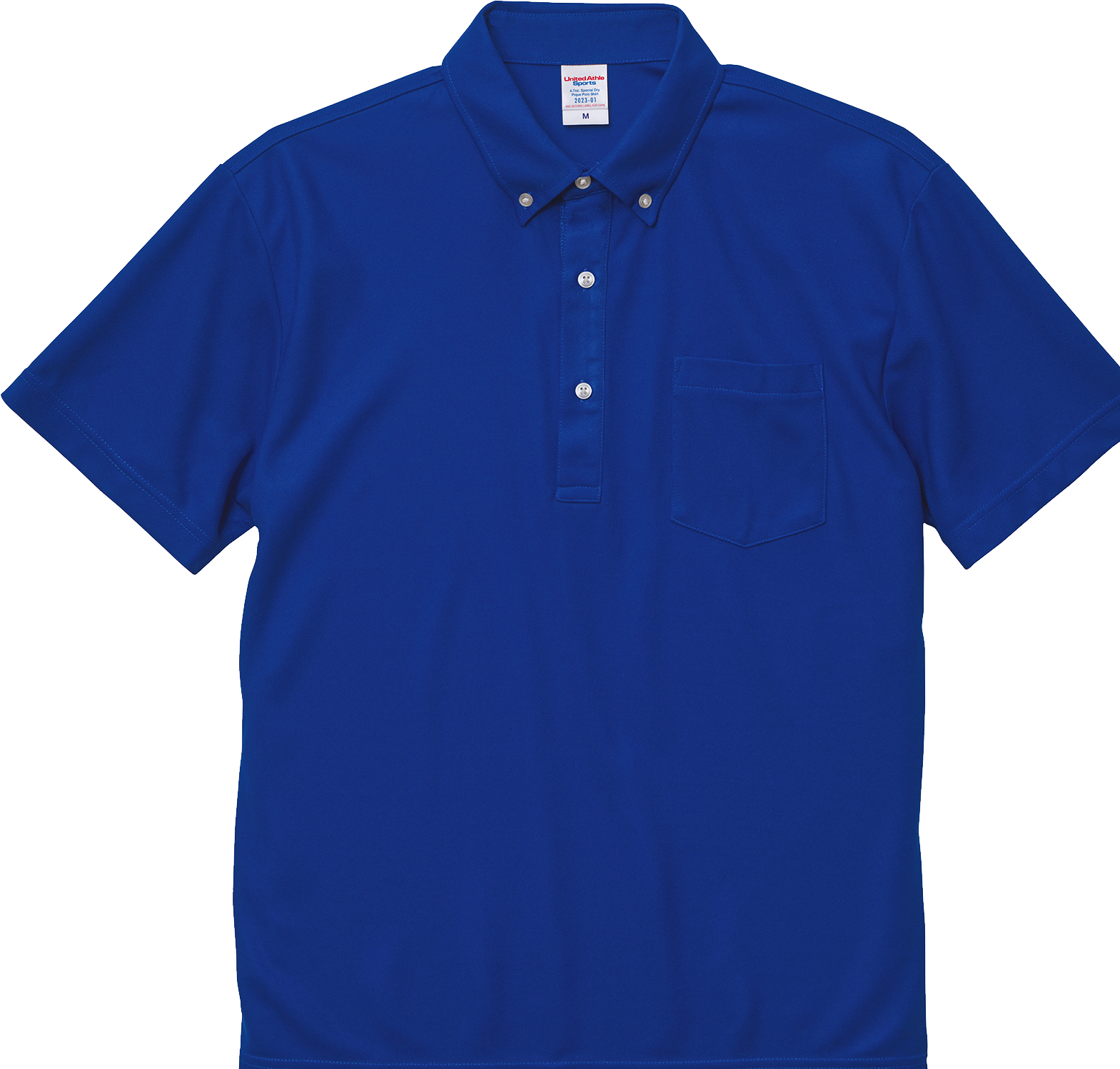 バランスと実用性を考慮したサイズ感の胸ポケットを配したボタンダウンポロシャツ、DRYの機能性とイージーケアの利便性を兼備